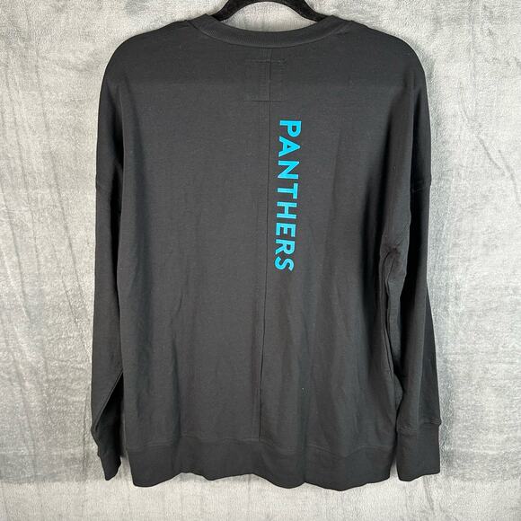 NFL Carolina Panthers Top Womens Large Black Tunic Logo NEW Long Sleeve Football - Picture 7 of 14
